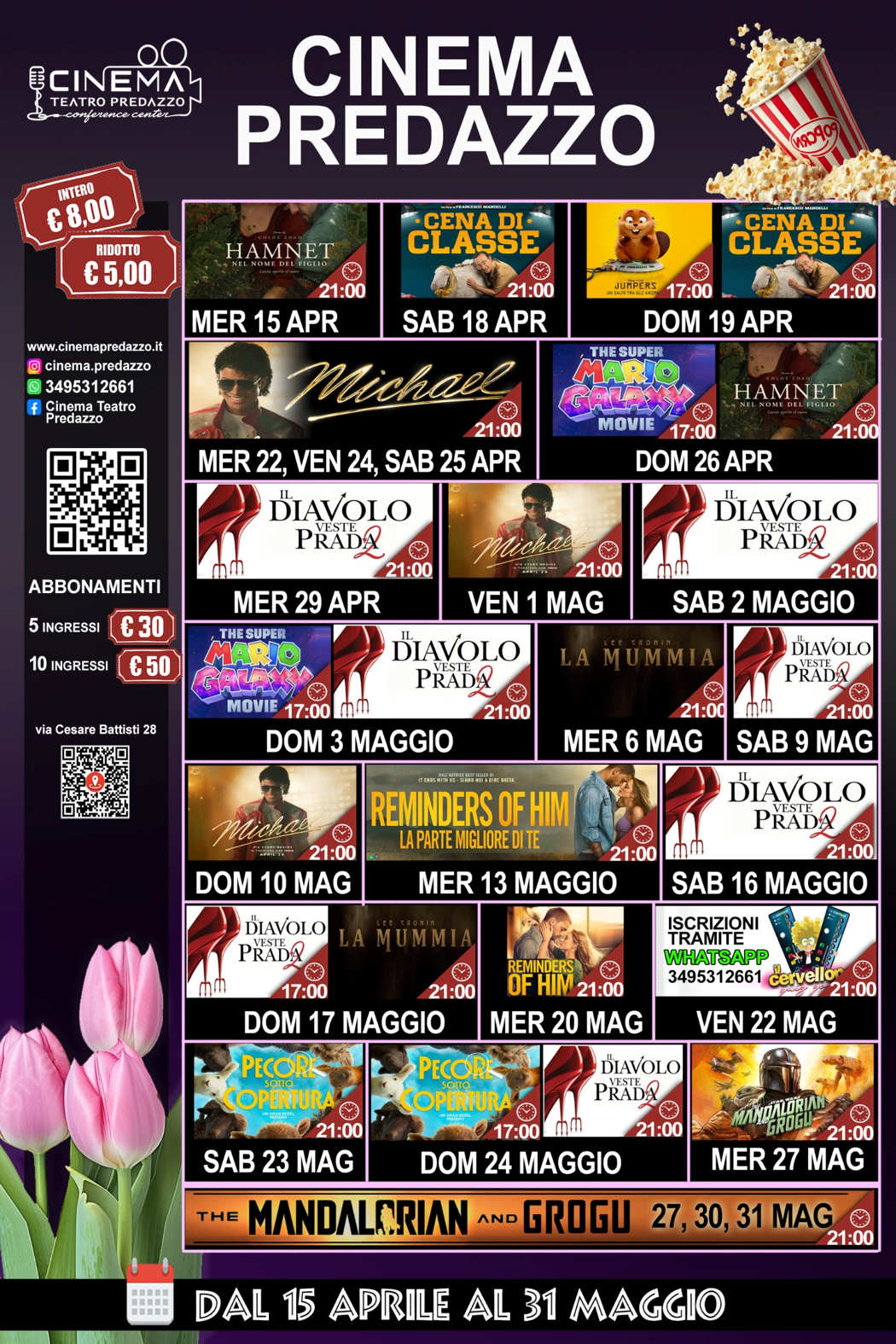 Programmazione Film Cinema Predazzo Val di Fiemme