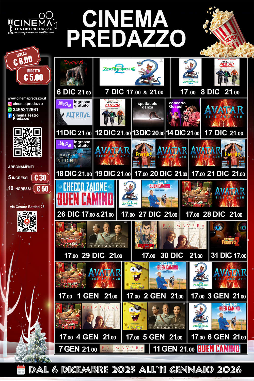 Programmazione Film Cinema Predazzo Val di Fiemme