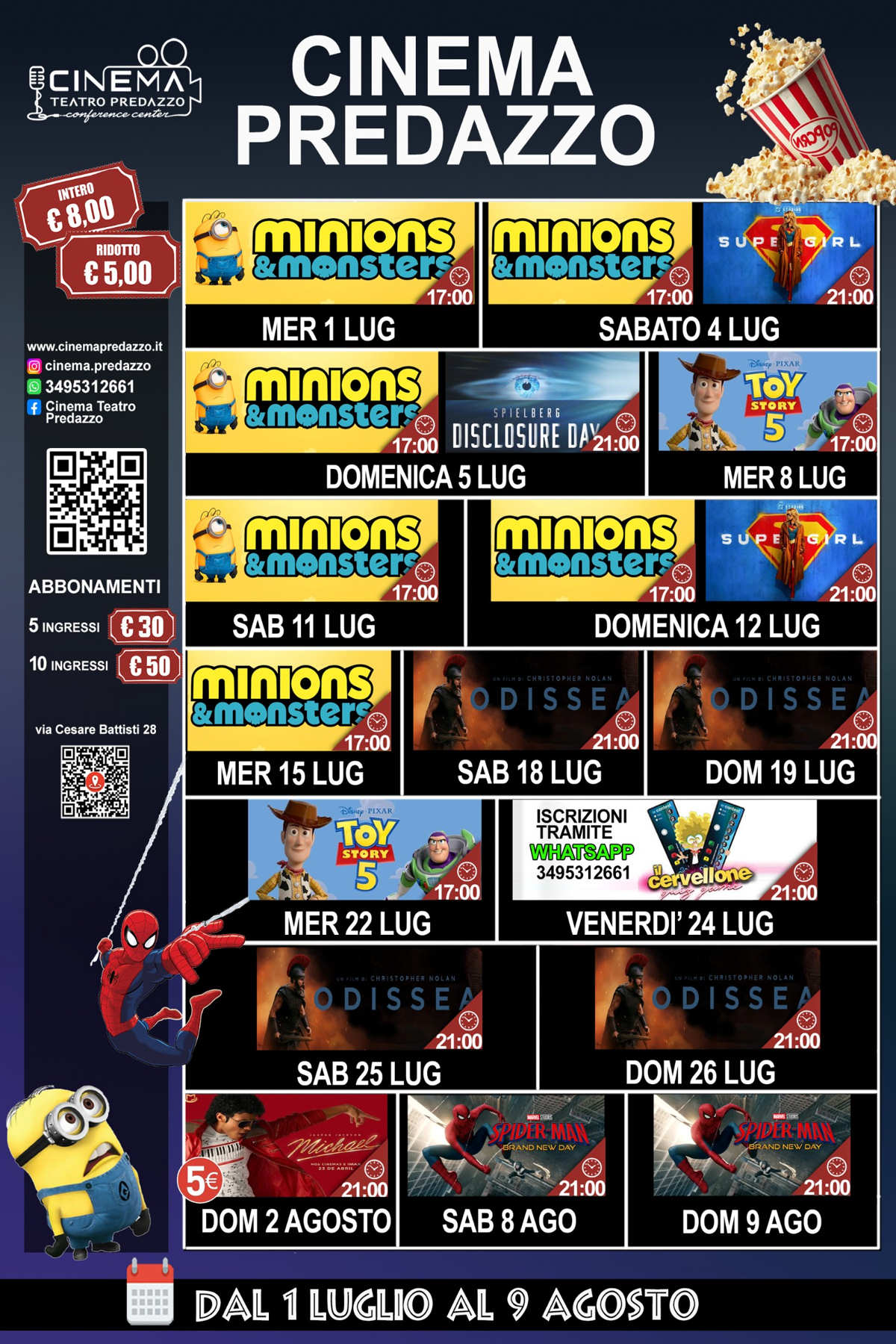 Programmazione cinema a Predazzo