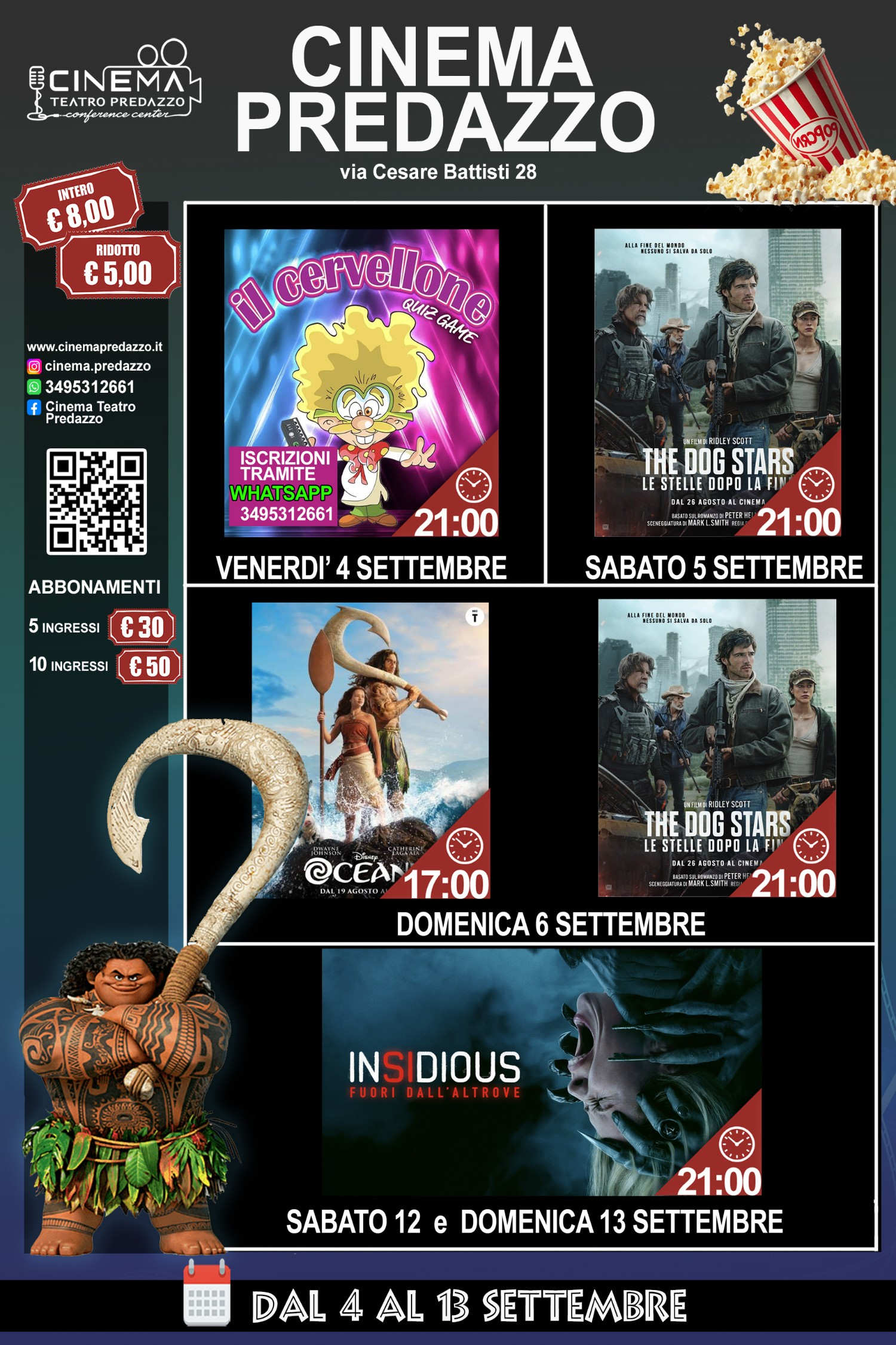 Programmazione cinema a Predazzo