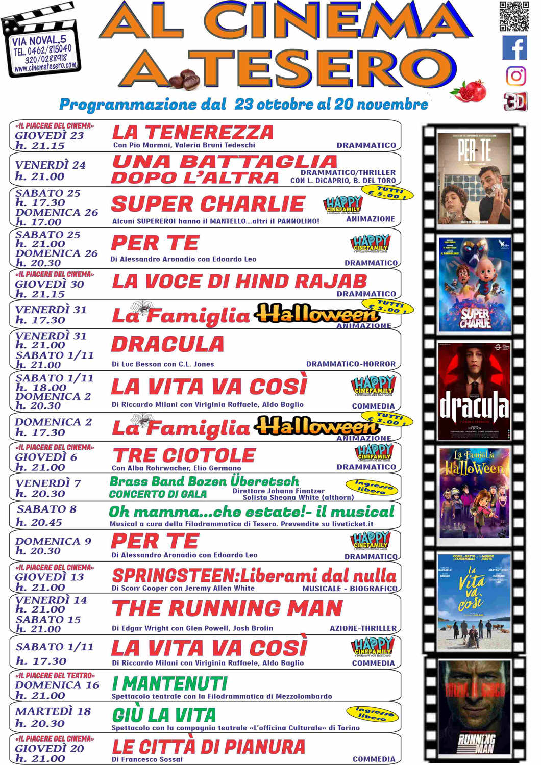 Programmazione cinema a Tesero
