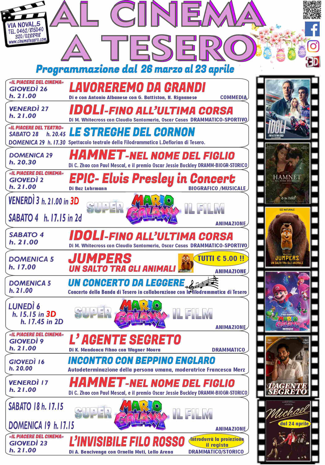 programmazione Film Cinema Tesero Val di Fiemme