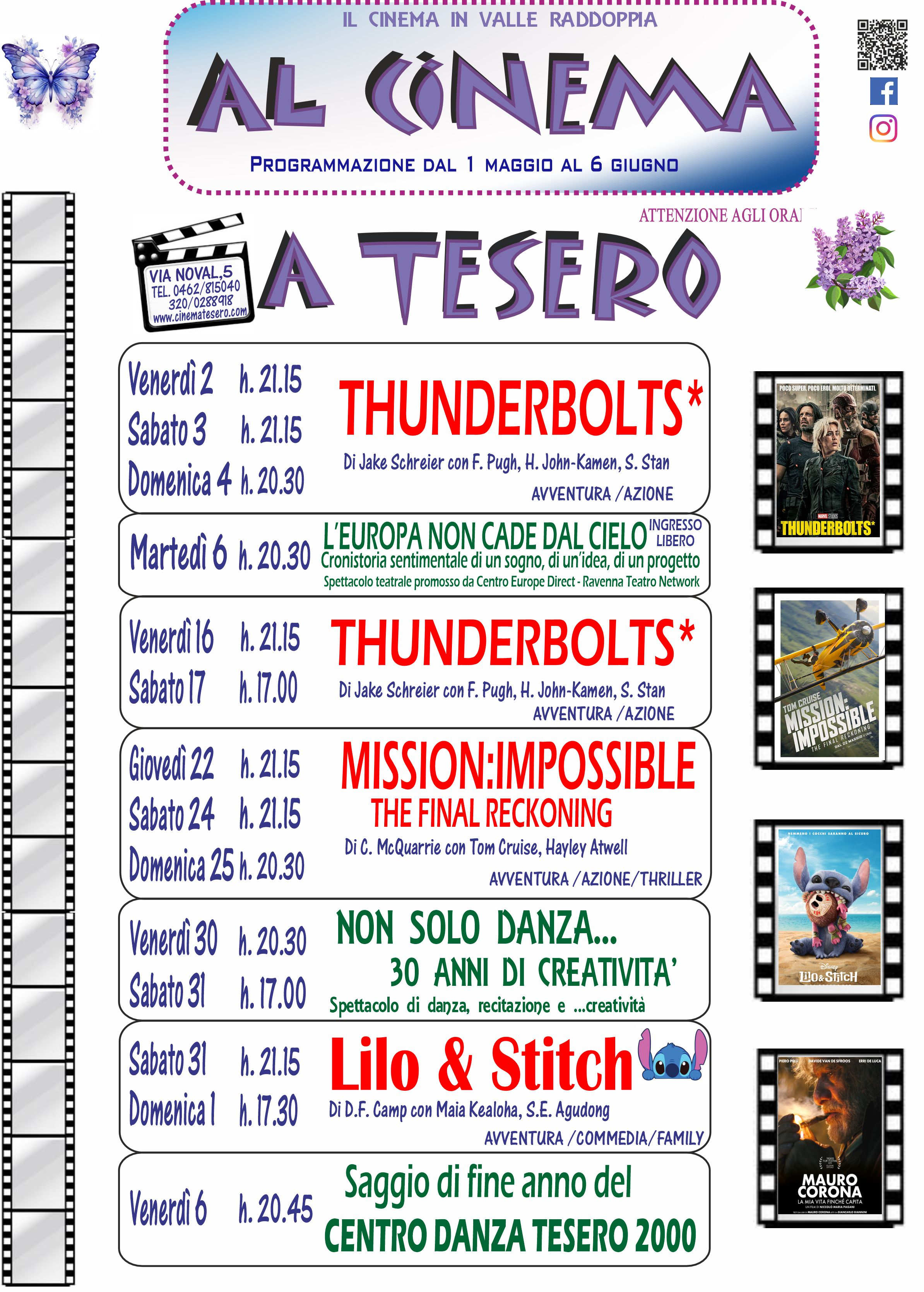 programmazione Film Cinema Tesero Val di Fiemme