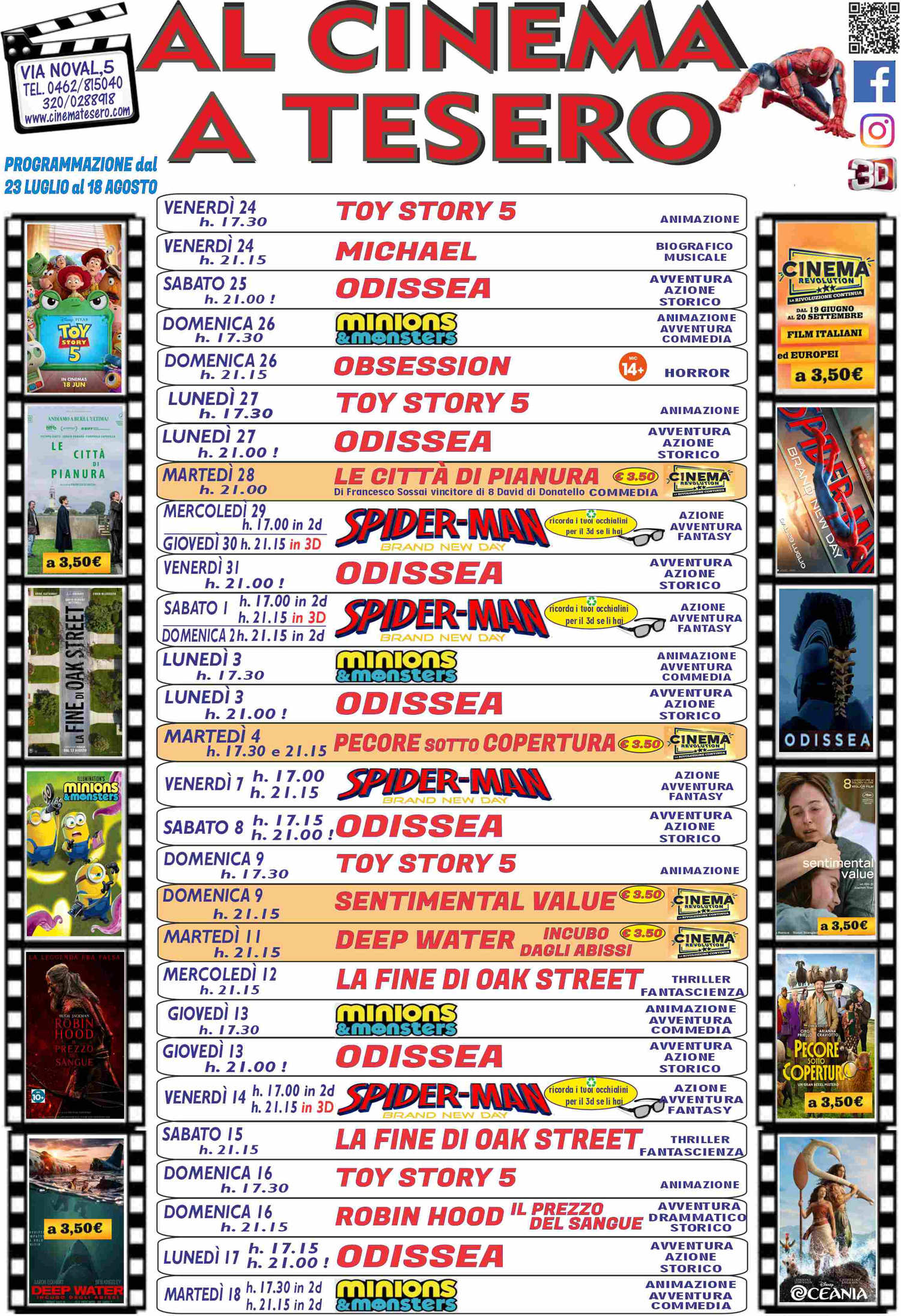 Programmazione cinema a Tesero - Fiemmeresidence.com