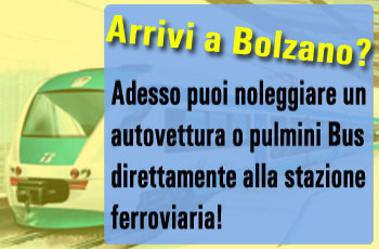 Noleggio autovetture o pulimini Bus alla stazione ferroviaria di Ora e Bolzano