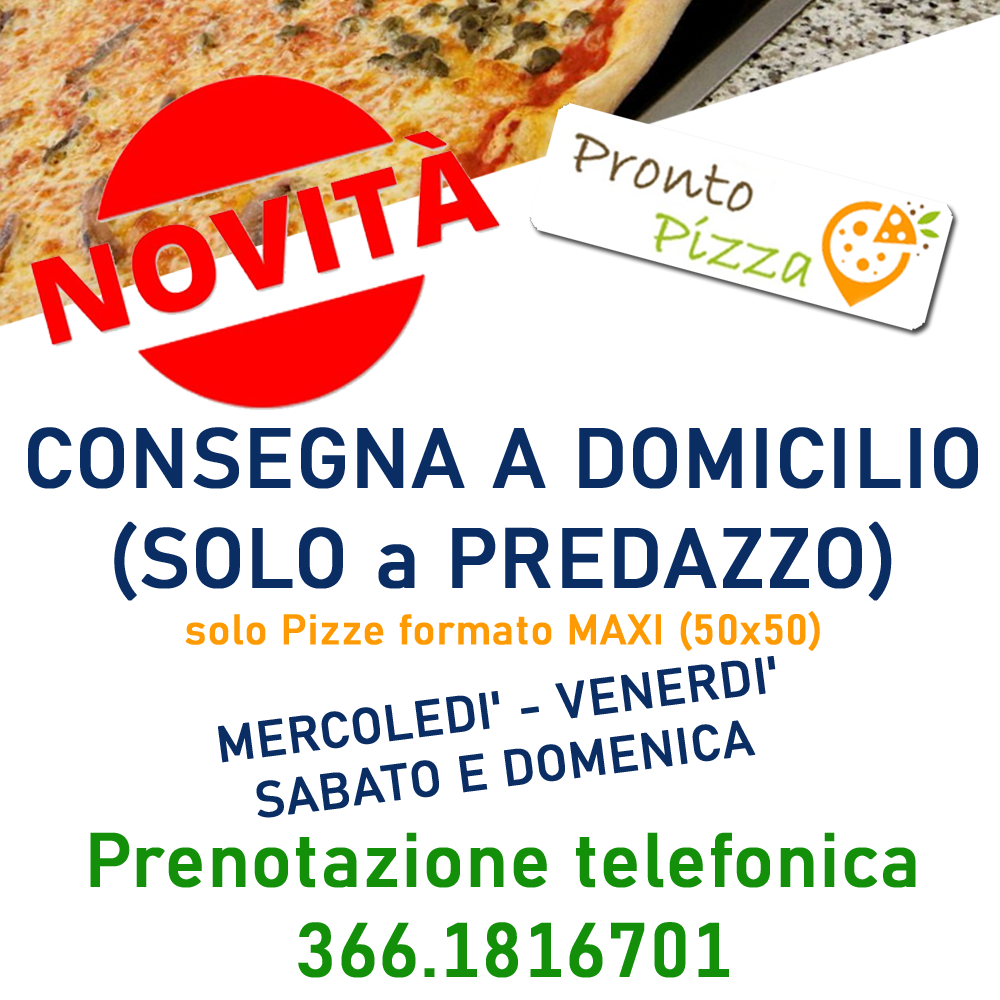 Pizza a domicilio a Predazzo by Prontopizza