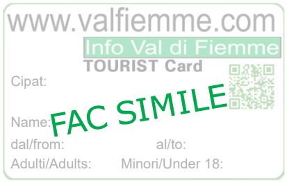 Fac Simile Valfiemme.com Tourist Card